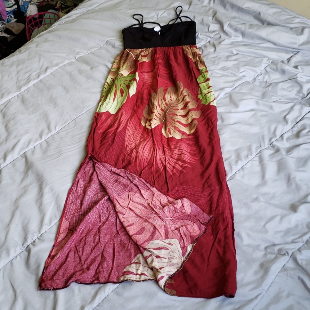 Hawaiian tropical maxi dress